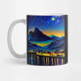 Mountain Village Landscape Mug